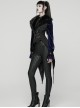 Black Plush Lapel Exquisite Jacquard Gorgeous Metal Buckles Tuxedo-Style Gothic Style Vest