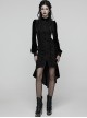 Black Velvet Elegant Rose Lace Retro High-Low Design Gothic Style Fishtail Skirt