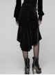 Black Velvet Elegant Rose Lace Retro High-Low Design Gothic Style Fishtail Skirt