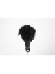 Black Feather Carved Handle Drooping Tassel Cross-Carved Pendant New Chinese Style Fan