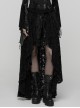 Black Tie-Dyed Velvet 3D Spider Web Lace High-Low Design Hem Gothic Style Skirt