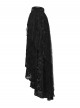Black Tie-Dyed Velvet 3D Spider Web Lace High-Low Design Hem Gothic Style Skirt