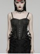 Black Rose Jacquard Waist Detachable Steel Boning Palace-Style 3D Structure Gothic Style Slip Corset