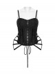 Black Rose Jacquard Waist Detachable Steel Boning Palace-Style 3D Structure Gothic Style Slip Corset