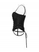 Black Rose Jacquard Waist Detachable Steel Boning Palace-Style 3D Structure Gothic Style Slip Corset