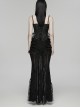 Black Rose Jacquard Waist Detachable Steel Boning Palace-Style 3D Structure Gothic Style Slip Corset