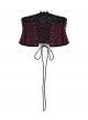 Black Red Artificial Leather Embroidery Appliques Side Zipper Design Gorgeous Gothic Style Cummerbund