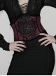 Black Red Artificial Leather Embroidery Appliques Side Zipper Design Gorgeous Gothic Style Cummerbund
