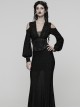 Black Artificial Leather Embroidery Appliques Side Zipper Design Gorgeous Gothic Style Cummerbund