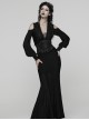 Black Artificial Leather Embroidery Appliques Side Zipper Design Gorgeous Gothic Style Cummerbund