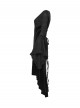 Black Jacquard Knit Splicing Velvet V-Neck Chest Retro Appliques High-Low Hem Ruffled Long Sleeves Gothic Style Dress