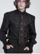Black Burgundy Rose Jacquard Spliced Design Cross Rivets Crosses Ornament Zipper Wearing Elegant Gothic Style Men's Tie