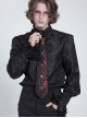 Black Burgundy Rose Jacquard Spliced Design Cross Rivets Crosses Ornament Zipper Wearing Elegant Gothic Style Men's Tie