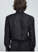 Black Burgundy Rose Jacquard Spliced Design Cross Rivets Crosses Ornament Zipper Wearing Elegant Gothic Style Men's Tie