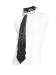 Black Coarse-Grained Imitation Leather Multi-Layered Design Detachable Spider Web Chain PU Choker Punk Style Men's Tie