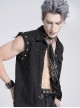Black Coarse-Grained Imitation Leather Multi-Layered Design Detachable Spider Web Chain PU Choker Punk Style Men's Tie