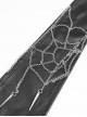 Black Coarse-Grained Imitation Leather Multi-Layered Design Detachable Spider Web Chain PU Choker Punk Style Men's Tie