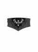 Black Dark Rose Jacquard Splicing Front Velvet Embroidered Bat Lace Adjustable Back Lace-Up Gothic Style Men's Corset