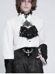 Black Dark Rose Jacquard Splicing Front Velvet Embroidered Bat Lace Adjustable Back Lace-Up Gothic Style Men's Corset