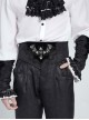 Black Dark Rose Jacquard Splicing Front Velvet Embroidered Bat Lace Adjustable Back Lace-Up Gothic Style Men's Corset