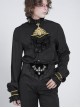 Black Dark Rose Jacquard Splicing Front Velvet Embroidered Bat Lace Adjustable Back Lace-Up Gothic Style Men's Corset
