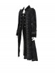 Black Paisley Jacquard Fleece Palace Style Lapel Delicate Velvet Lace Slit Hem Gothic Men's Long Coat