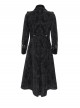 Black Paisley Jacquard Fleece Palace Style Lapel Delicate Velvet Lace Slit Hem Gothic Men's Long Coat