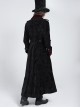 Black Paisley Jacquard Velvet Red Velveteen Palace Style Lapel Delicate Velvet Lace Slit Hem Gothic Men's Long Coat