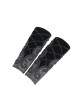 Black Rose Jacquard Woven Splicing Front Velveteen Cross Ribbons Joints Gothic Style Men's Wristband