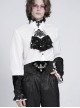 Black Rose Jacquard Woven Splicing Front Velveteen Cross Ribbons Joints Gothic Style Men's Wristband