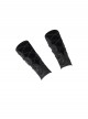 Black Rose Jacquard Woven Splicing Front Velveteen Cross Ribbons Joints Gothic Style Men's Wristband