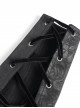 Black Rose Jacquard Woven Splicing Front Velveteen Cross Ribbons Joints Gothic Style Men's Wristband