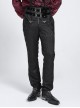 Black 3D Pattern Jacquard High Waist Front Gorgeous Buckles Gothic Style Men's Trousers With Corset