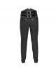 Black 3D Pattern Jacquard High Waist Front Gorgeous Buckles Gothic Style Men's Trousers With Corset