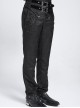 Black 3D Pattern Jacquard High Waist Front Gorgeous Buckles Gothic Style Men's Trousers With Corset