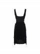 Half-Hollow Collars 3D Beading Side Lace Lace-Up Irregular Sharp-Angled Hem Black Punk Dress