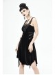 Half-Hollow Collars 3D Beading Side Lace Lace-Up Irregular Sharp-Angled Hem Black Punk Dress
