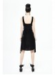Half-Hollow Collars 3D Beading Side Lace Lace-Up Irregular Sharp-Angled Hem Black Punk Dress