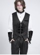 Black Dark Rose Jacquard Front Splicing Velveteen Embroidery Lace Diamonds Decoration Gorgeous Cross Zipper Gothic Style Men's Vest