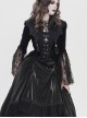 Black Velveteen Bat Wings Shaped Detachable Tassels Stand-Up Collar splicing Flocked Yarn Long Sleeves Swallowtail Gothic Style Coat