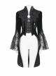 Black Velveteen Bat Wings Shaped Detachable Tassels Stand-Up Collar splicing Flocked Yarn Long Sleeves Swallowtail Gothic Style Coat