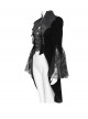 Black Velveteen Bat Wings Shaped Detachable Tassels Stand-Up Collar splicing Flocked Yarn Long Sleeves Swallowtail Gothic Style Coat
