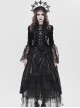 Black Velveteen Bat Wings Shaped Detachable Tassels Stand-Up Collar splicing Flocked Yarn Long Sleeves Swallowtail Gothic Style Coat
