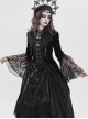 Black Velveteen Bat Wings Shaped Detachable Tassels Stand-Up Collar splicing Flocked Yarn Long Sleeves Swallowtail Gothic Style Coat