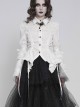 White Vertical Striped Lapel Chest Overlapping Lace Ruffle Large Bell Sleeves Gothic Style Thin Long Sleeves Shirt
