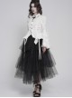 White Vertical Striped Lapel Chest Overlapping Lace Ruffle Large Bell Sleeves Gothic Style Thin Long Sleeves Shirt