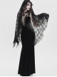 Black Velvet Sides Waist-Cinching Adjustable Drawstring Halter Deep V-Neck Backless Gothic Style Slip Long Fishtail Dress