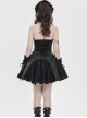 Black Dark Pattern Rose Jacquard Deep V Halter-Neck Spider Metal Decorations Backless Gothic Lolita Style Dress