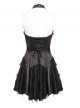 Black Red Dark Pattern Jacquard Deep V Halter-Neck Spider Metal Decorations Backless Gothic Lolita Style Dress