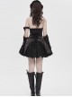 Black Red Dark Pattern Jacquard Deep V Halter-Neck Spider Metal Decorations Backless Gothic Lolita Style Dress